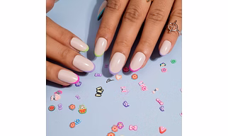 Round Rainbow Tips Fake Nails