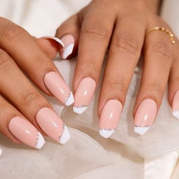 nailknack - presson nails glittery french tips presson nails set