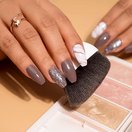 nailknack - presson nails marble and foil art holographic press-on nails set