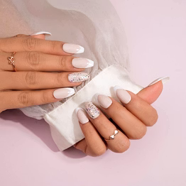 nailknack - presson nails british wedding glossy fake nails set