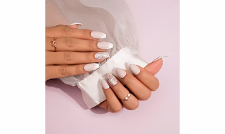 British wedding Glossy Fake Nails Set