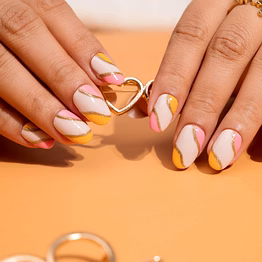 nailknack - presson nails shimmering sunrise elegance light weight and long lasting press on nails set