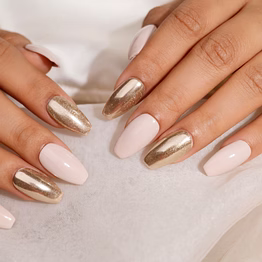 nailknack - presson nails golden chrome presson nails set