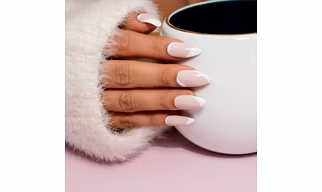White Abstract Swirl Pattern Press On Nails Set