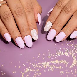 nailknack - presson nails purple lavender daisies artificial nails set