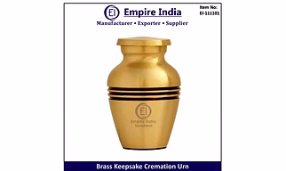 Brass Keepsake Cremation Urn Small Ash Storage Jar for Memorial, Funeral, Empire India Moradabad