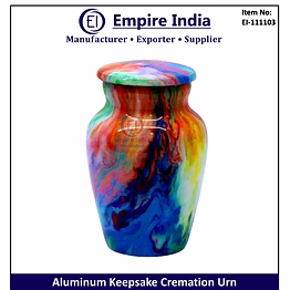 colorful aluminum keepsake cremation urn artistic ash storage memorial jar empire india moradabad