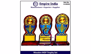 Wooden MDF Trophy Set with Decorative Design, Custom Award Plaque Manufacturer, Empire India