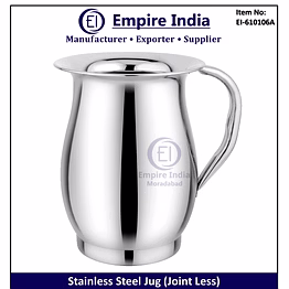 jointless stainless steel jug, premium metal water jug for hotels & catering, empire india moradabad