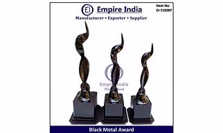 Modern Black Metal Award Trophy, Designer Recognition Sculpture, Empire India Moradabad