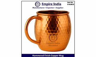 Hammered Finish Copper Mug, Premium Ayurvedic Drinkware & Barware, Empire India Moradabad