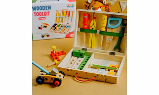 Wooden Tool Kit Set with Tool Box (36 Pcs)