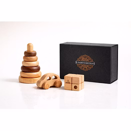 eco-friendly natural wood children's wooden toys set
