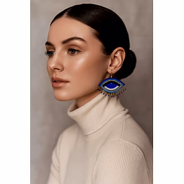 evil eye handmade beaded earring