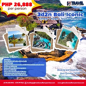 3D2N Bali Iconic Airfare + Hotel + Tours + Transfers