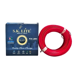 SK Lite FR-LS 1 SQ-MM, 90 Metres PVC Insulated Copper Wire Single Core Flexible House Cable for Domestic & Industrial Connections, Electric Wire (Red)