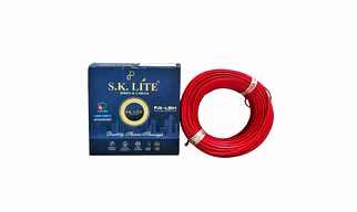 SK Lite FR-LS 1 SQ-MM, 90 Metres PVC Insulated Copper Wire Single Core Flexible House Cable for Domestic & Industrial Connections, Electric Wire (Red)