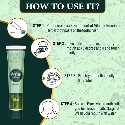 Vithoba Premium Toothpaste 40g | For White Strong Teeth &amp; Refreshing Breath |-2