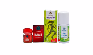 Health and wellness Combo | Vithoba Stay Active Pain Relief Roll On Oil 60ml & Vithoba KAALI Strong Balm 10Gram