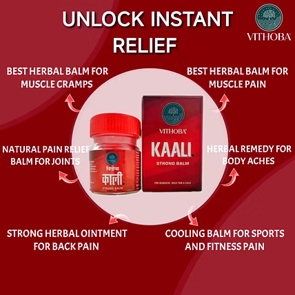 Vithoba KAALI Strong Balm | Ayurvedic Pain Relief &amp; Muscle Relaxant | 10g Balm | Effective relief from Headache, Body Pain, Sprain and Cold |-2