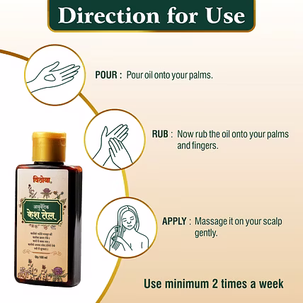 Vithoba Ayurvedic Kesh (Hair) Oil 100ml | Ayurvedic Anti Hairfall Hair | Hair Growth Oil Reduces Hair Fall Gives Soft, Strong, Long &amp;Thick Hair-3