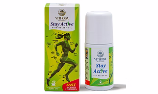 vithoba stay-active-pain relief roll-on-oil | fast-acting formula neck pain shoulder pain spine pain | natural ingredients instant relief from strain joints back muscular body pain | 60-ml |