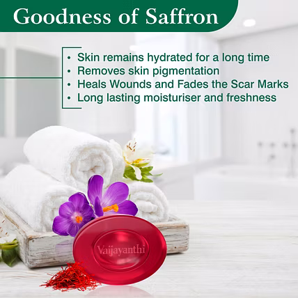 Vithoba Vaijayanthi Handcrafted Saffron Soap Bar &amp; Vithoba Ayurvedic Rootfix Toothpaste Combo Pack - 40g+75g-3