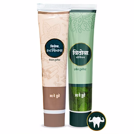 vithoba herbal rootfix toothpaste & vithoba premium toothpaste combo pack - 80g