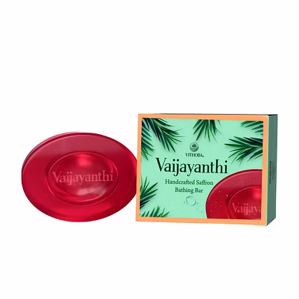 Vithoba Vaijayanthi Handcrafted Saffron Soap Bar 75g | Real Kesar Soap For Blemishfree Soft &amp; Natural Glow | With Goodness Of Turmeric Oil Glycerin &amp; Coconut Oil |-5