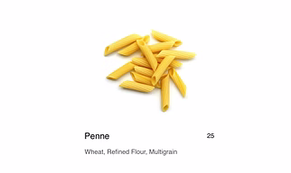 Pasta (Penne, Fusilli, Rigatoni,)