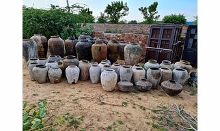 "Antique Handcrafted Indian Terracotta Clay Pots – Vintage Earthenware Aged 20 to 50 Years for Home & Garden Décor"