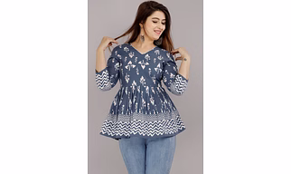 Cotton Floral Printed Top for Girls and Women