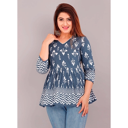 Cotton Floral Printed Top for Girls and Women-3