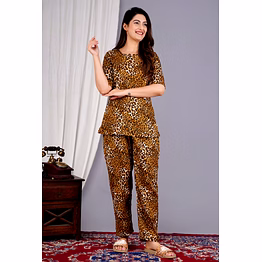 printed night suit set for girls and women