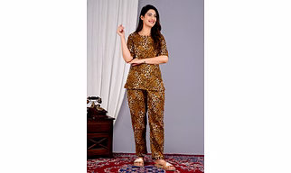 Printed Night Suit Set for Girls and Women