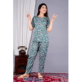 Printed Night Suit Set for Girls and Women