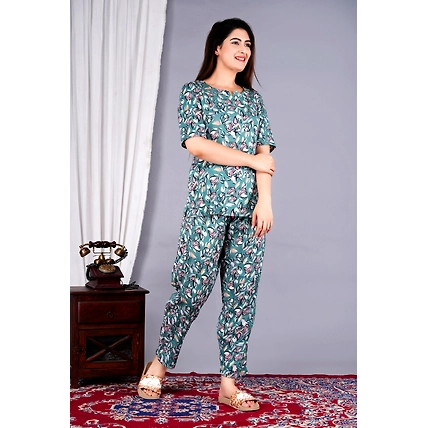 Printed Night Suit Set for Girls and Women-3
