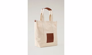 Cotton Tote Bag with Leather Trims | Stylish cotton tote bag, perfect for a trendy, on-the-go lifestyle