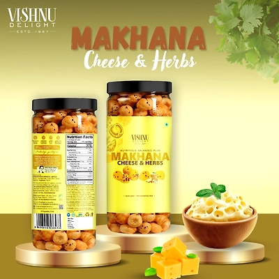 Flavored Makhana – Cheese &amp; Herbs 90gm Jar-2