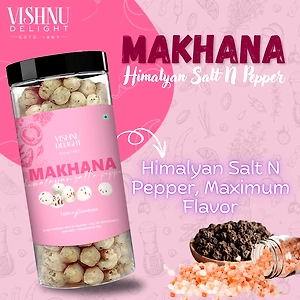 Flavored Makhana – Himalayan Salt & Pepper 90gm Jar
