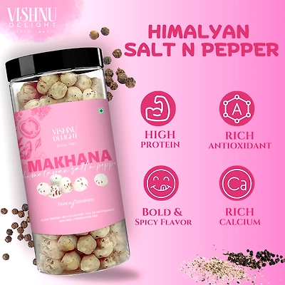 Flavored Makhana – Himalayan Salt &amp; Pepper 90gm Jar-4