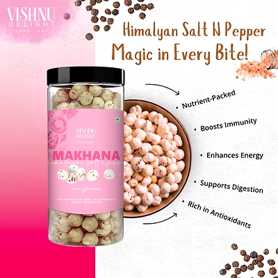 Flavored Makhana – Himalayan Salt &amp; Pepper 90gm Jar-3