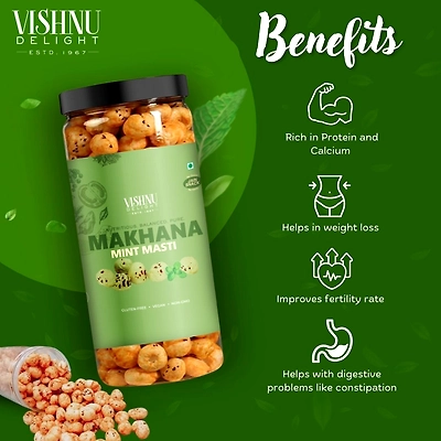 Flavored Makhana – Mint Masti 90gm Jar-4