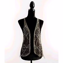 off shoulder embroidery vest