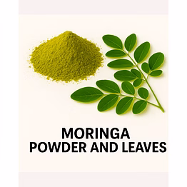 moringa powder and leaves
