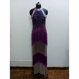 ladies embrodery long dress