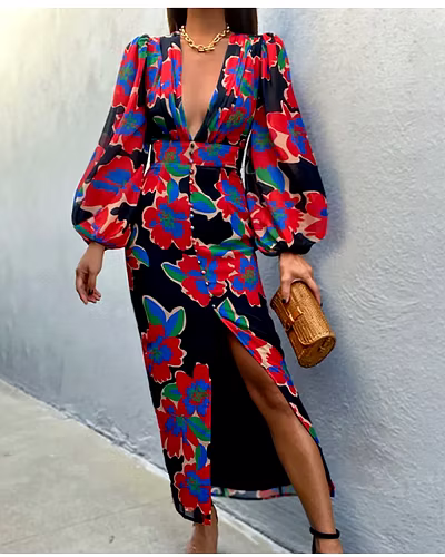 LADIES  PRINTED DRESS-12763831