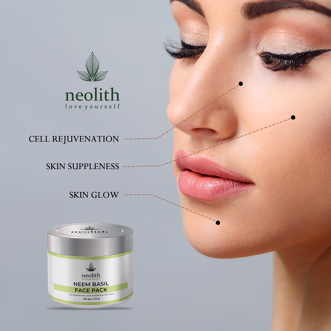 Neolith Neem Basil Face Pack 100gm image 2