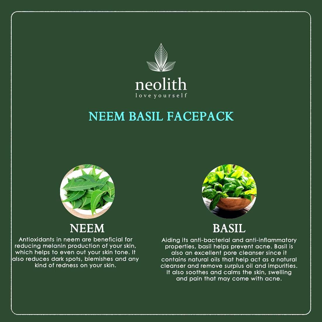 Neolith Neem Basil Face Pack 100gm image 3