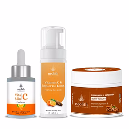 neolith vitamin c serum & face wash & body yogurt combo